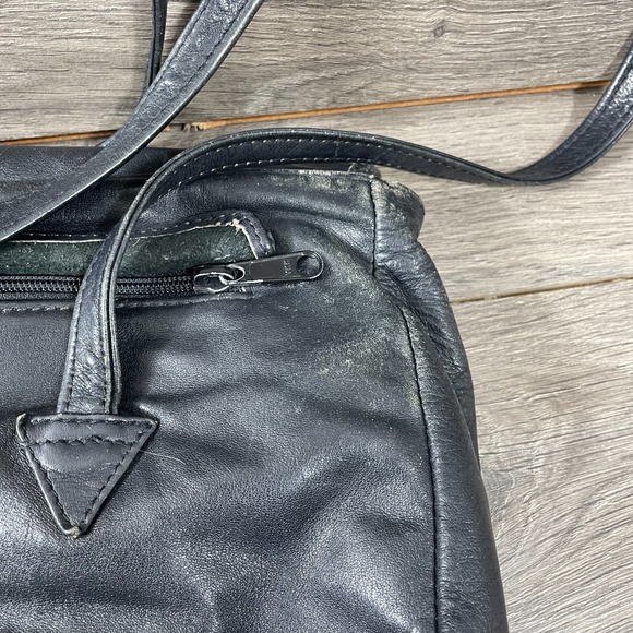 VTG Libaire California Bag Black Soft Leather Cross Body Flap Satchel Brief Case - Picture 13 of 16